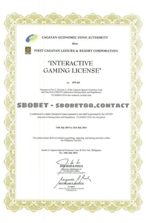 Giấy phép cá cược First cagayan